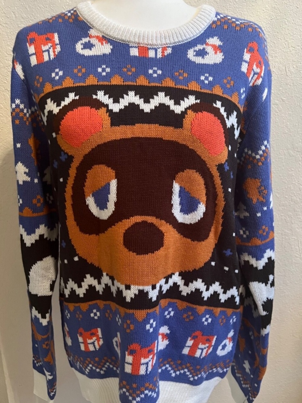 NWT Nintendo Animal Crossing Holiday Sweater Bear Theme